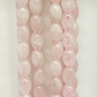 Rozenquartz - Ovaal - Glad - 8 x 12 mm - Roze - per streng