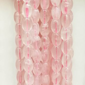Rozenquartz - Ovaal - Glad - 10 x 12 mm - Roze - per streng