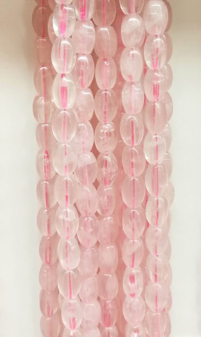 Rozenquartz - Ovaal - Glad - 10 x 12 mm - Roze - per streng