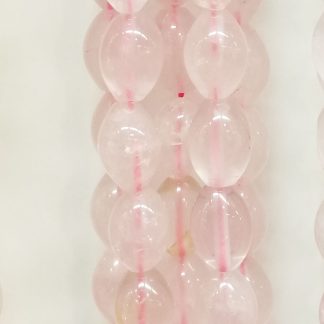 Rozenquartz - Ovaal - Glad - 10 x 14 mm - Roze - per streng