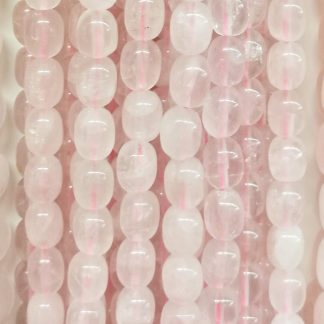 Rozenquartz - Cilinder - Glad - 8 x 12 mm - Roze - per streng