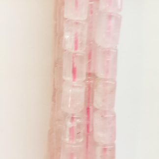 Rozenquartz - Cilinder - Glad - 10 x 12 mm - Roze - per streng
