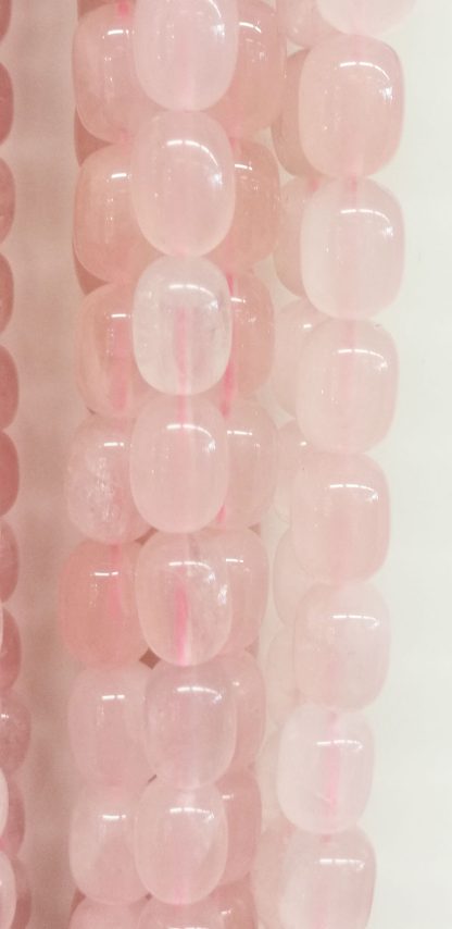 Rozenquartz - Cilinder - Glad - 10 x 15 mm - Roze - per streng