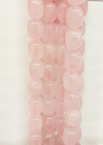 Rozenquartz - Cilinder - Glad - 12 x 16 mm - Roze - per streng