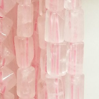 Rozenquartz - Rechthoek - Glad - 4 x 9 mm - Roze - per streng
