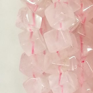 Rozenquartz - Vierkant - Glad - 6 mm - Roze - per streng