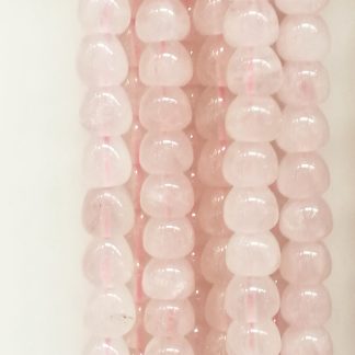 Rozenquartz - Appelvorm - Glad - 9 x 10 mm - Roze - per streng
