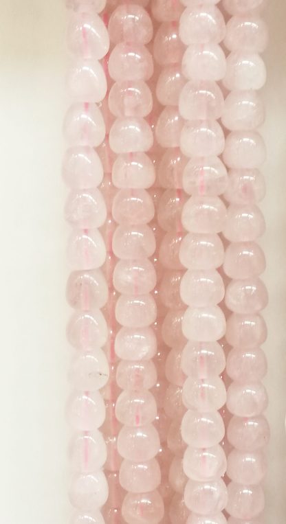 Rozenquartz - Appelvorm - Glad - 9 x 10 mm - Roze - per streng