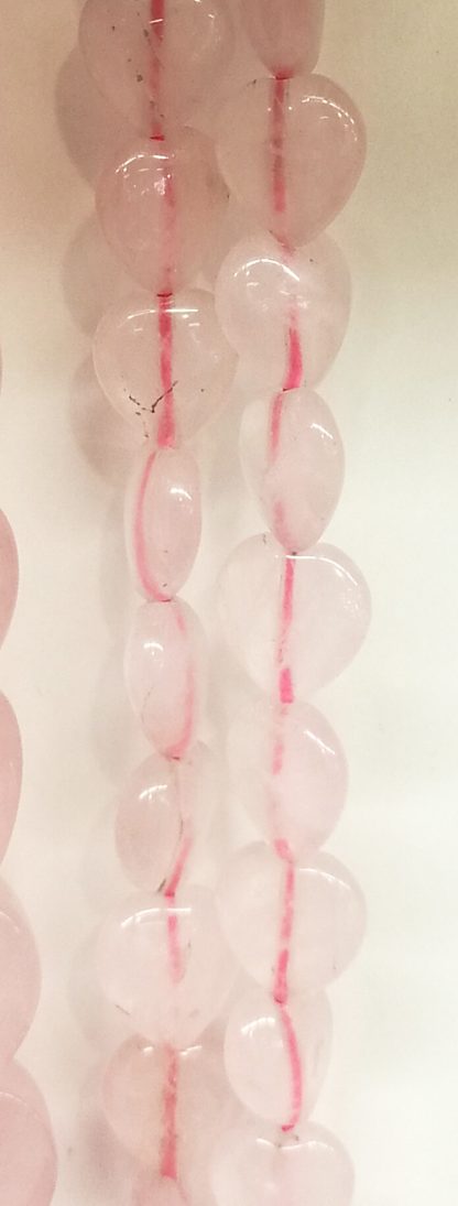 Rozenquartz - Hartvorm - Glad - 10 mm - Roze - per streng