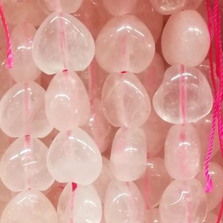 Rozenquartz - Hartvorm - Glad - 12 mm - Roze - per streng