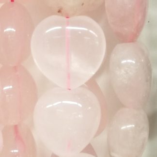 Rozenquartz - Hartvorm - Glad - 20 mm - Roze - per streng