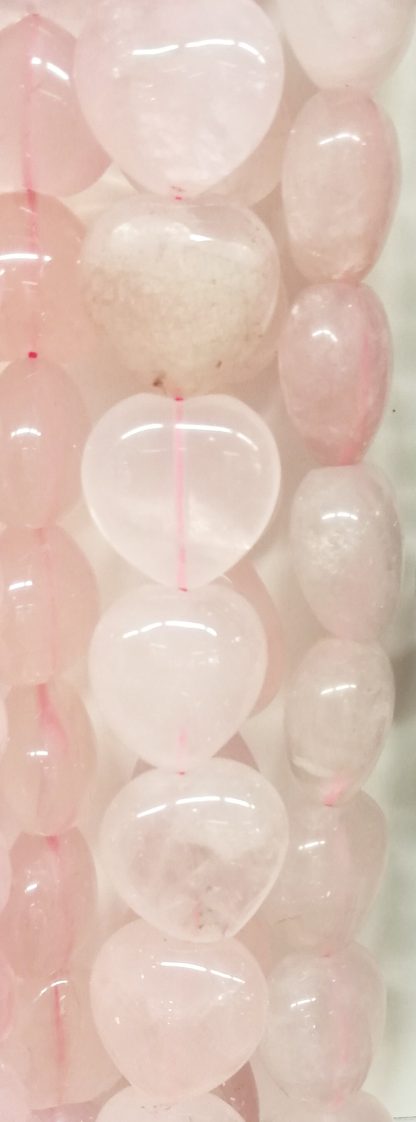 Rozenquartz - Hartvorm - Glad - 20 mm - Roze - per streng