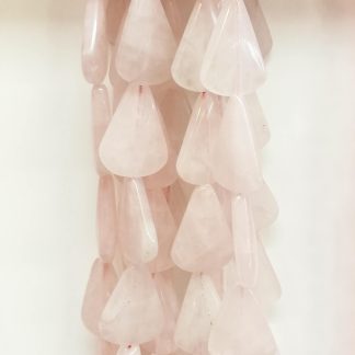 Rozenquartz - Driehoekig - Glad - 15 x 20 mm - Roze - per streng