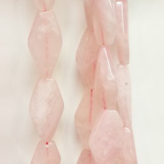 Rozenquartz - Wieber vorm - Glad - 15 x 20 mm - Roze - per streng