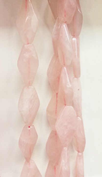 Rozenquartz - Wieber vorm - Glad - 15 x 20 mm - Roze - per streng