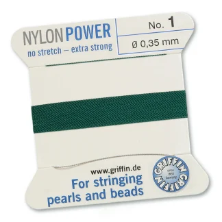 Griffin NylonPower Rijgdraad - Groen - 2 m - 1 naald