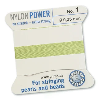 Griffin NylonPower Rijgdraad - Jade Groen - 2 m - 1 naald