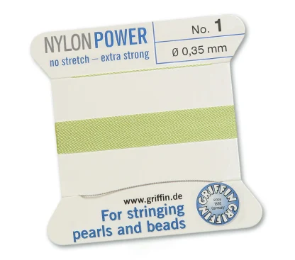 Griffin NylonPower Rijgdraad - Jade Groen - 2 m - 1 naald